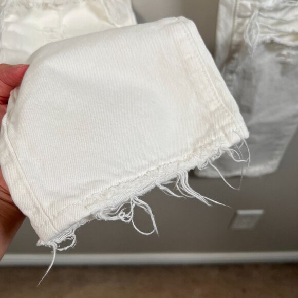 Rolla's Original High Rise Straight Jeans Size 23 White Distressed Denim - Picture 7 of 12